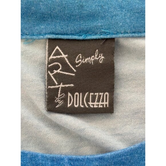 Dolcezza Womens Top Colorful Seaside Beach Artistic 3/4 Sleeve Tunic Size XS - Picture 4 of 6